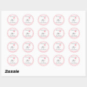 Olifant Baby shower roze paraplu Ronde Sticker (Vel)