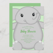 Olifant Baby Shower Safari Kaart (Voorkant / Achterkant)
