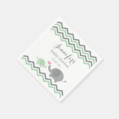 Olifant Baby shower servetten Groen Grijs Chevron (Hoek)