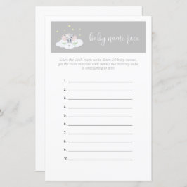 Olifant Baby shower spel gissen spel grijs