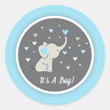 Olifant Baby shower Sticker, Olifant Sticker
