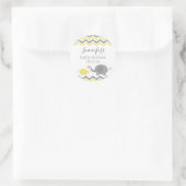Olifant Baby shower Stickers Geel Grijs Chevron (Tas)