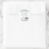 Olifant Baby shower Stickers Groen Grijs Chevron (Tas)