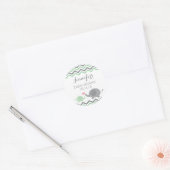 Olifant Baby shower Stickers Groen Grijs Chevron (Envelop)
