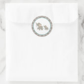 Olifant Baby shower Stickers - Lavendel/Blauwgroen (Tas)