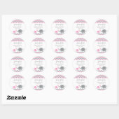 Olifant Baby shower Stickers | Roze grijs Chevron (Vel)