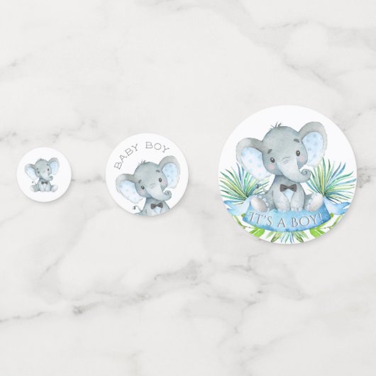 Olifant Baby shower tafel Confetti (Achterkanten)