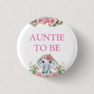 Olifant Baby shower tante te zijn Ronde Button 3,2 Cm