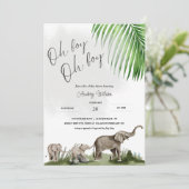 Olifant Baby shower Twin Boys Baby Kaart (Staand voorkant)