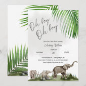 Olifant Baby shower Twin Boys Baby Kaart (Voorkant / Achterkant)