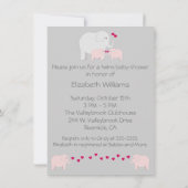 Olifant Baby shower Twin Meisjes Kaart (Achterkant)