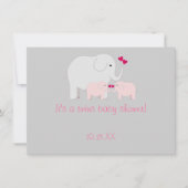 Olifant Baby shower Twin Meisjes Kaart (Voorkant)