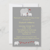 Olifant Baby shower Twins Genderneutraal Kaart (Achterkant)
