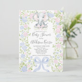 Olifant baby shower uitnodiging (Staand voorkant)