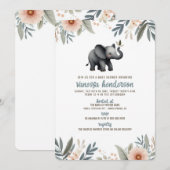 Olifant Baby Shower Uitnodiging (Voorkant / Achterkant)