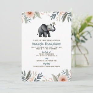 Olifant Baby Shower Uitnodiging