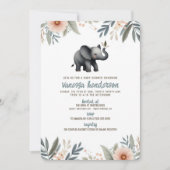 Olifant Baby Shower Uitnodiging (Voorkant)