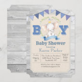 Olifant Baby Shower Uitnodiging (Voorkant / Achterkant)