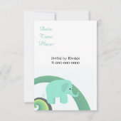 Olifant Baby Shower Uitnodiging (Achterkant)