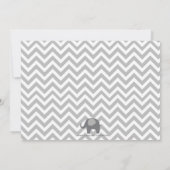 Olifant Baby shower Uitnodiging, chevron koraal Kaart (Achterkant)