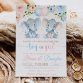 Olifant Baby Shower Uitnodiging Geslacht onthullin