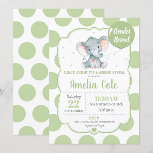 Olifant Baby Shower Uitnodiging Geslacht Onthullin