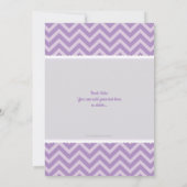 Olifant Baby shower Uitnodiging, Meisje, Paarse, G Kaart (Achterkant)