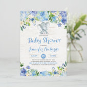 Olifant Baby shower Uitnodiging Rustic Boy Shower (Staand voorkant)
