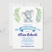 Olifant baby shower uitnodiging voor waterverf (Voorkant)