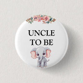 Olifant Baby shower Uncle To Be Ronde Button 3,2 Cm