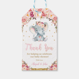 Olifant Baby shower Verjaardag Dank u Favor Cadeaulabel