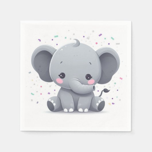 Olifant Baby shower Verjaardagsfeestje Servet (Voorkant)