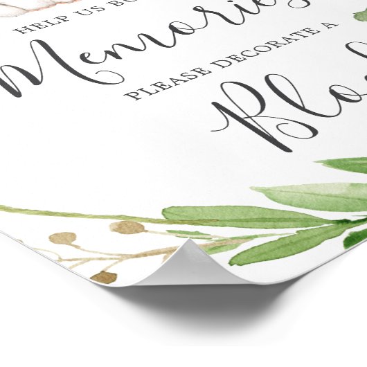 Olifant Baby shower Versier een blokteken Poster (Hoek)