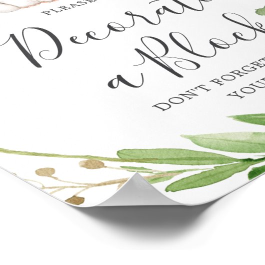 Olifant Baby shower Versier een blokteken Poster (Hoek)