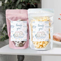 Olifant Baby shower voedsel snack labels