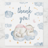 Olifant Baby shower voedsel snack labels Wijn Etiket (Enkel label)