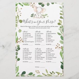 Olifant Baby shower Wat zit er in je tas