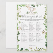 Olifant Baby shower Wat zit er in je tas (Voorkant / Achterkant)