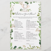 Olifant Baby shower Wat zit er in je telefoon (Voorkant)