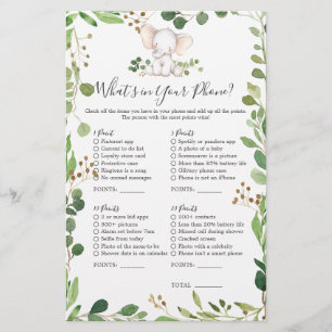 Olifant Baby shower Wat zit er in je telefoon