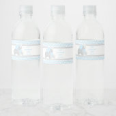 Olifant Baby shower Waterfles Label Blue Grey Waterfles Etiket (Flessen)