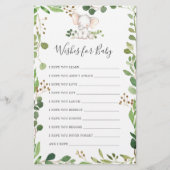 Olifant Baby shower wensen voor Baby (Voorkant)