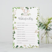 Olifant Baby shower wensen voor Baby (Staand voorkant)