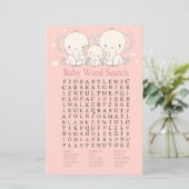Olifant Baby Shower Woordzoekspel (Staand voorkant)