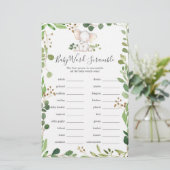 Olifant Baby shower Word Scramble spel (Staand voorkant)