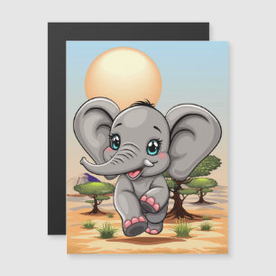 Olifant Baby springt vrolijk in Afrikaanse savanne