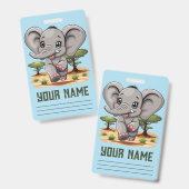 Olifant Baby springt vrolijk in Afrikaanse savanne Badge (Voor- en achterkant)