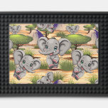 Olifant Baby springt vrolijk in Afrikaanse savanne Barmatten<br><div class="desc">Elephant Schattige Baby Happy Cartoon Character die rent en springt op het Afrikaanse Savannah-landschap. Originele vectorillustratie Copyright BluedarkArt TheChameleonArt.</div>
