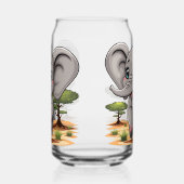 Olifant Baby springt vrolijk in Afrikaanse savanne Blikvorm Glas (Rechts)