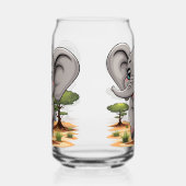 Olifant Baby springt vrolijk in Afrikaanse savanne Blikvorm Glas (Links)